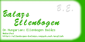 balazs ellenbogen business card
